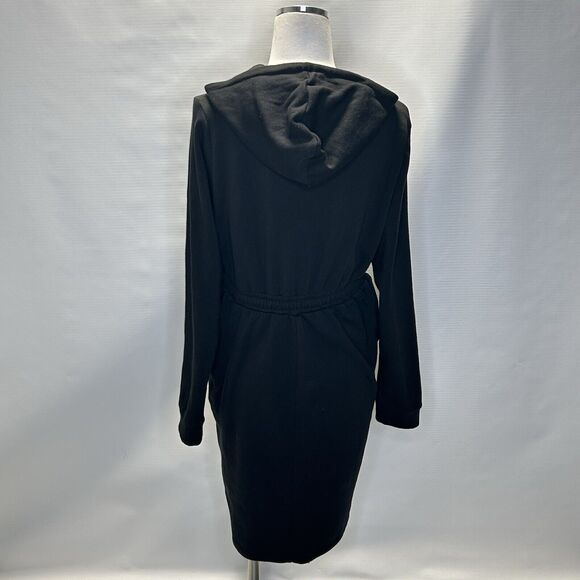 New Torrid Sweatshirt Dress Womens Med Large Fleece Hoodie Black Hooded Pullover - Picture 4 of 13